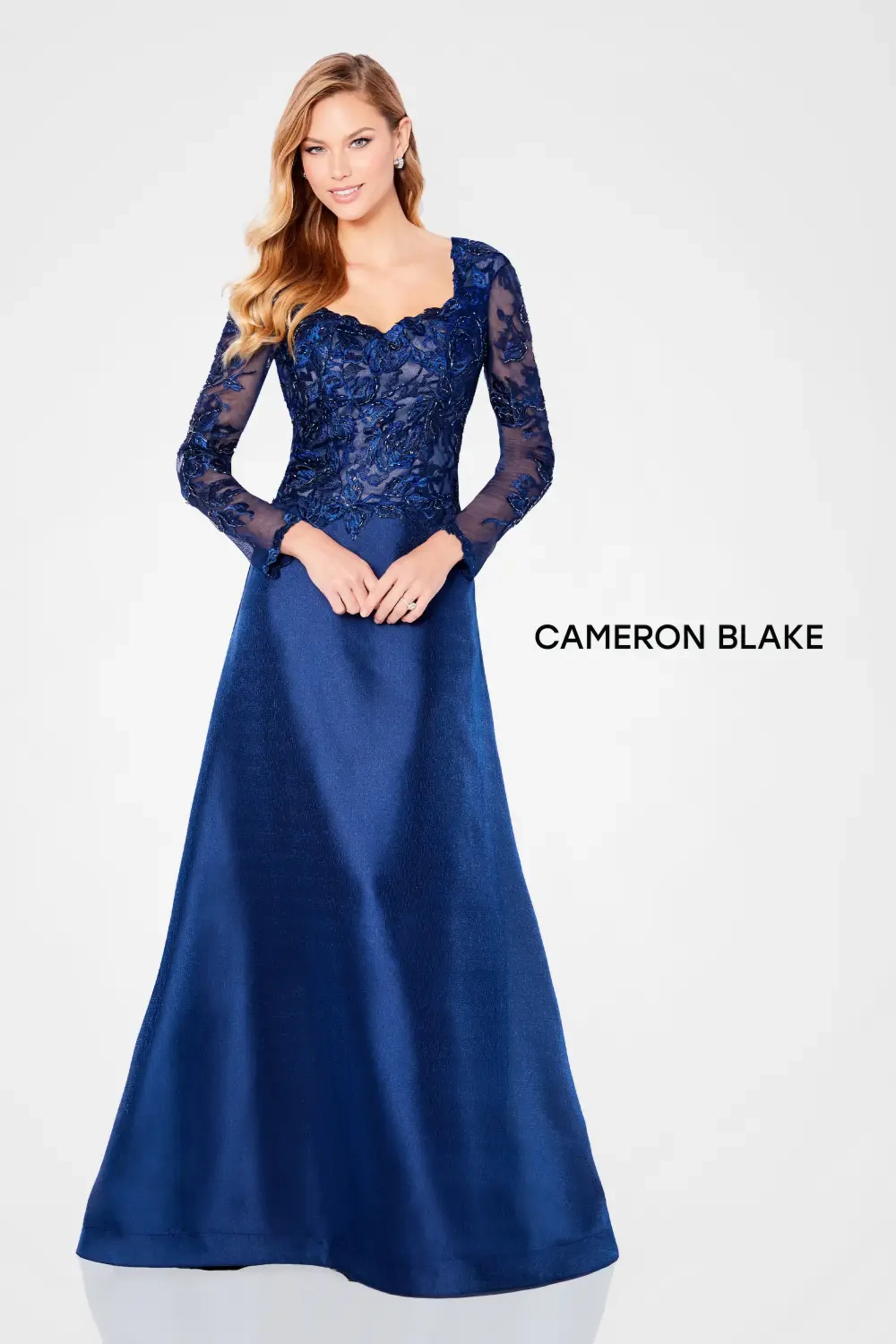 Formal Dresses Long Sleeve Mother of the Bride Evening Dress Navy Blue