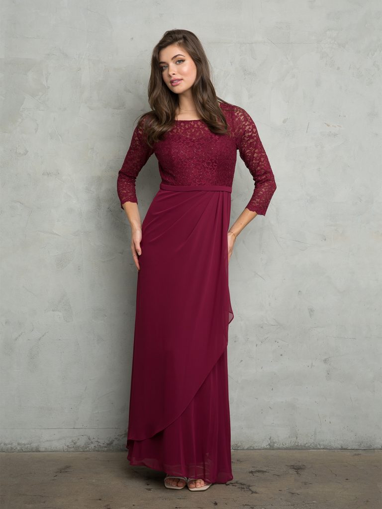 Eva Fashion 3446 Long Mother of the Bride Lace Formal Dress