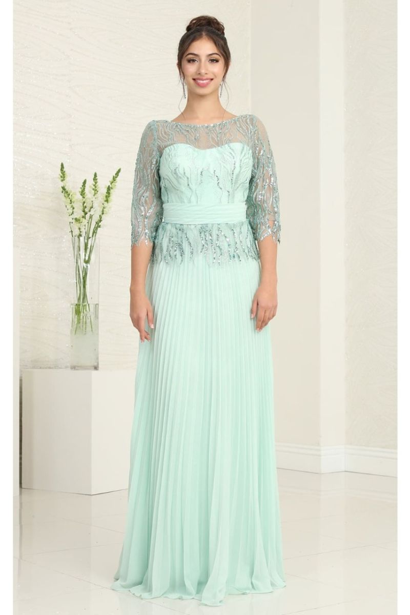 Bateau Floor-Length Chiffon Formal A-Line May Queen 2007
