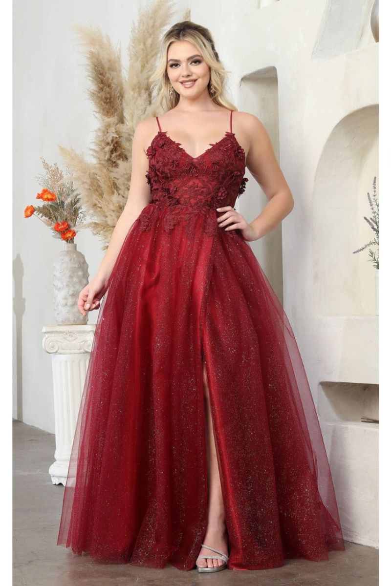V-Neck Floor-Length Tulle Prom A-Line May Queen 2011