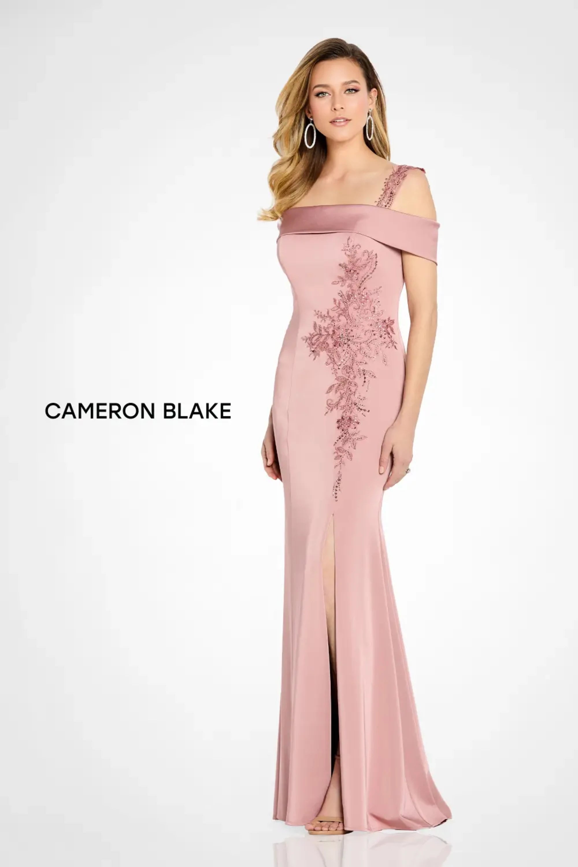 Formal Dresses Long Slit Formal Evening Beaded Dress Rosewood