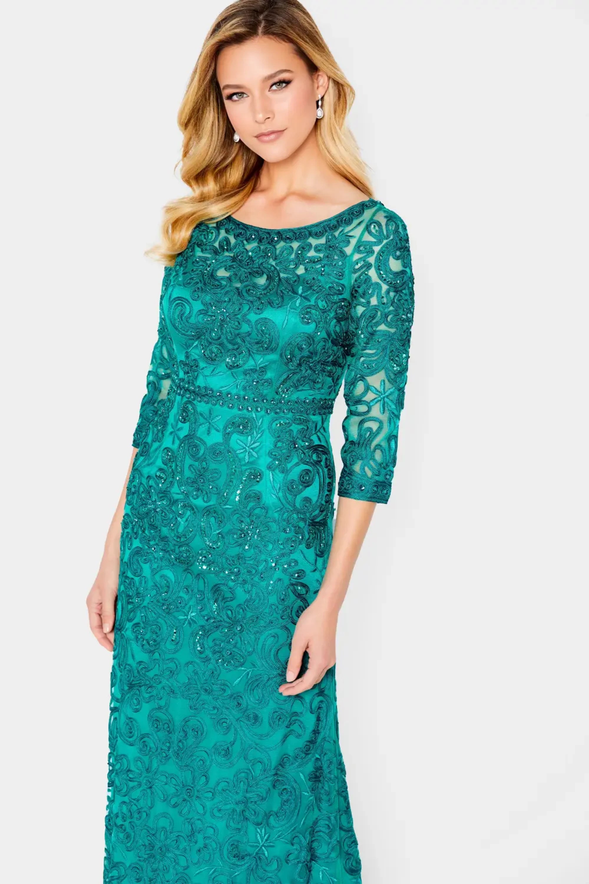 Mother of the Bride Dresses Long Formal Mother of the Bride Beaded Dress Jade