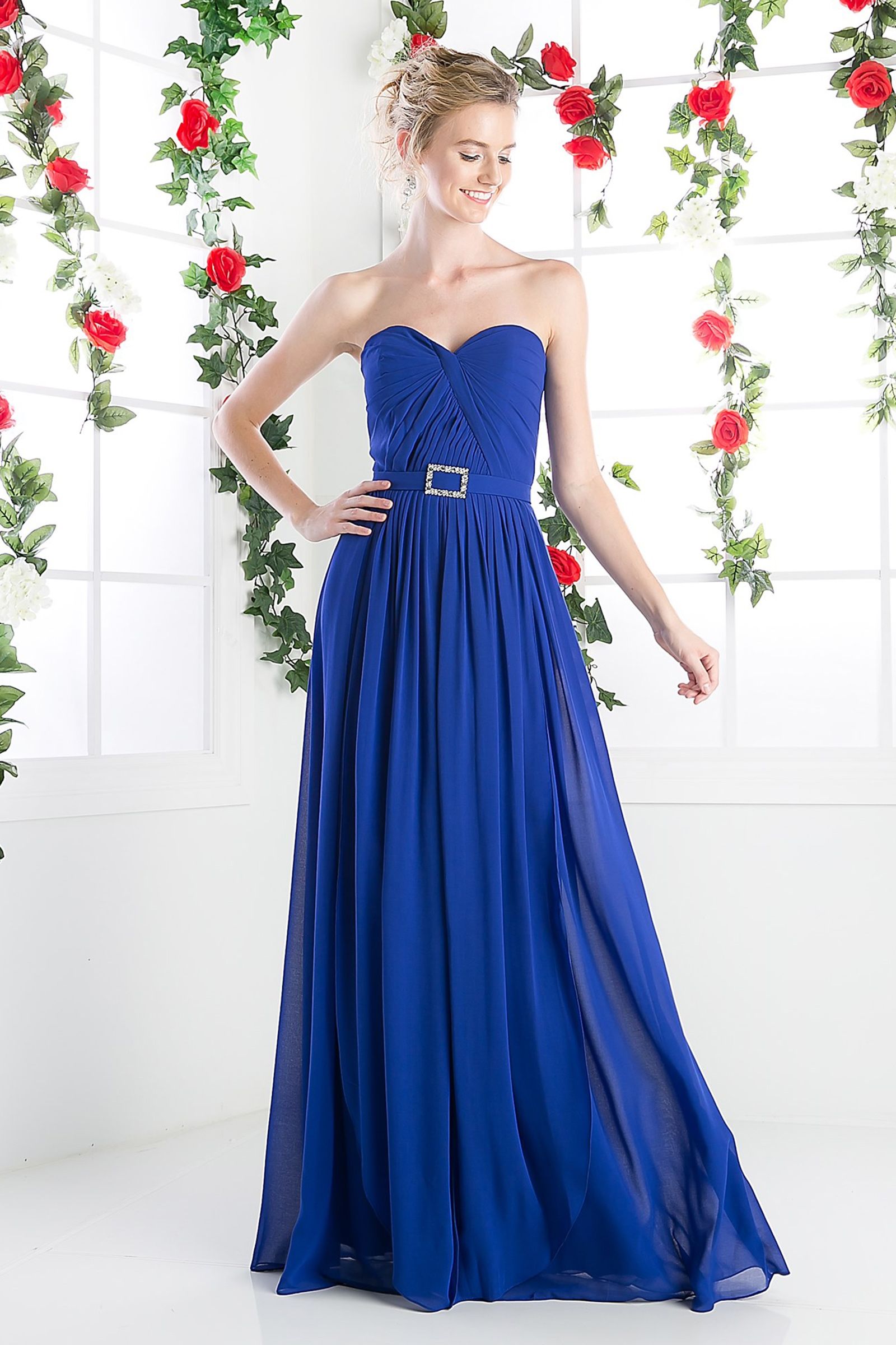 Long Strapless Formal Dress Bridesmaid - The Dress Outlet Cinderella Divine