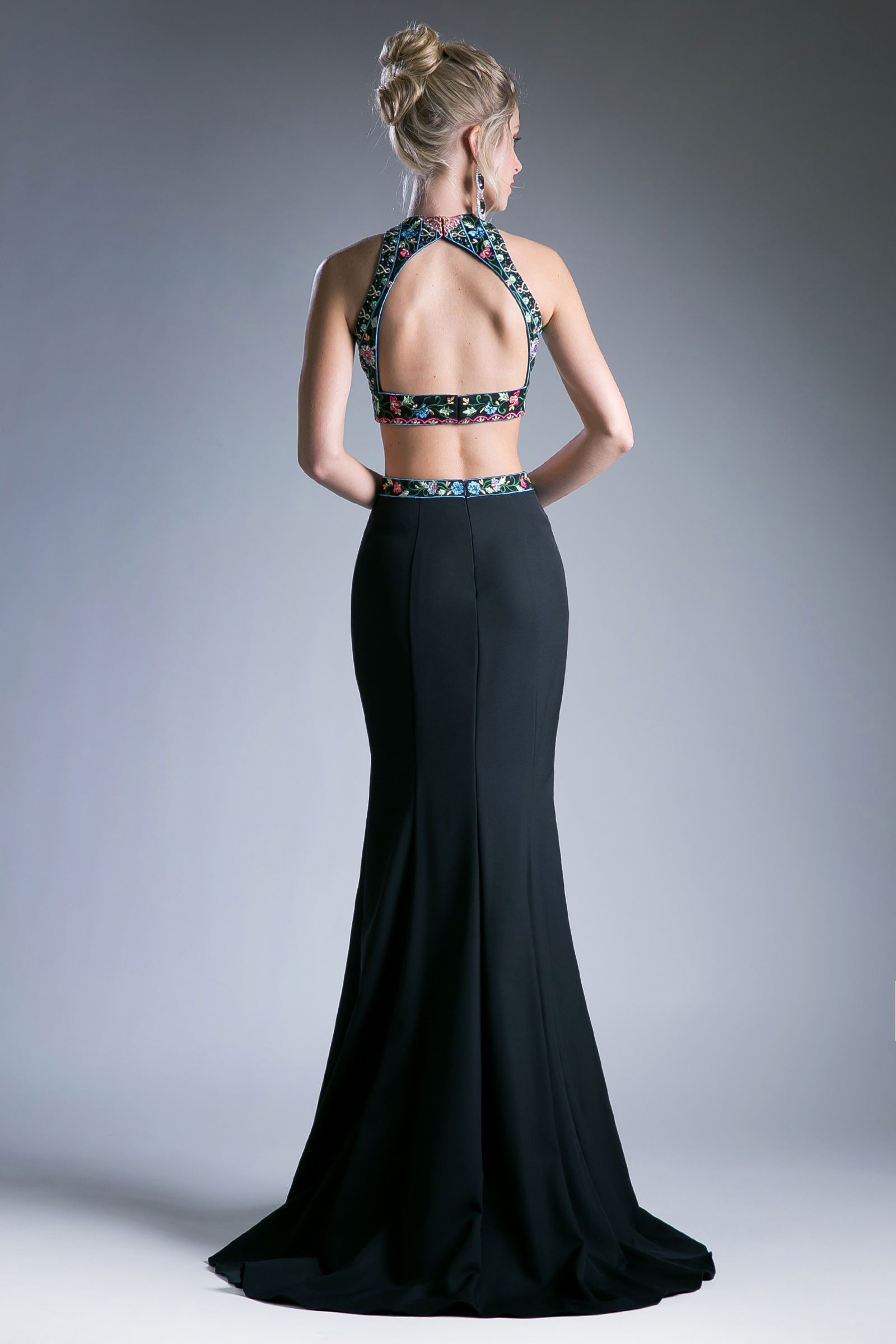 Prom Dresses Long Formal Two Piece Beaded Prom Dress Black