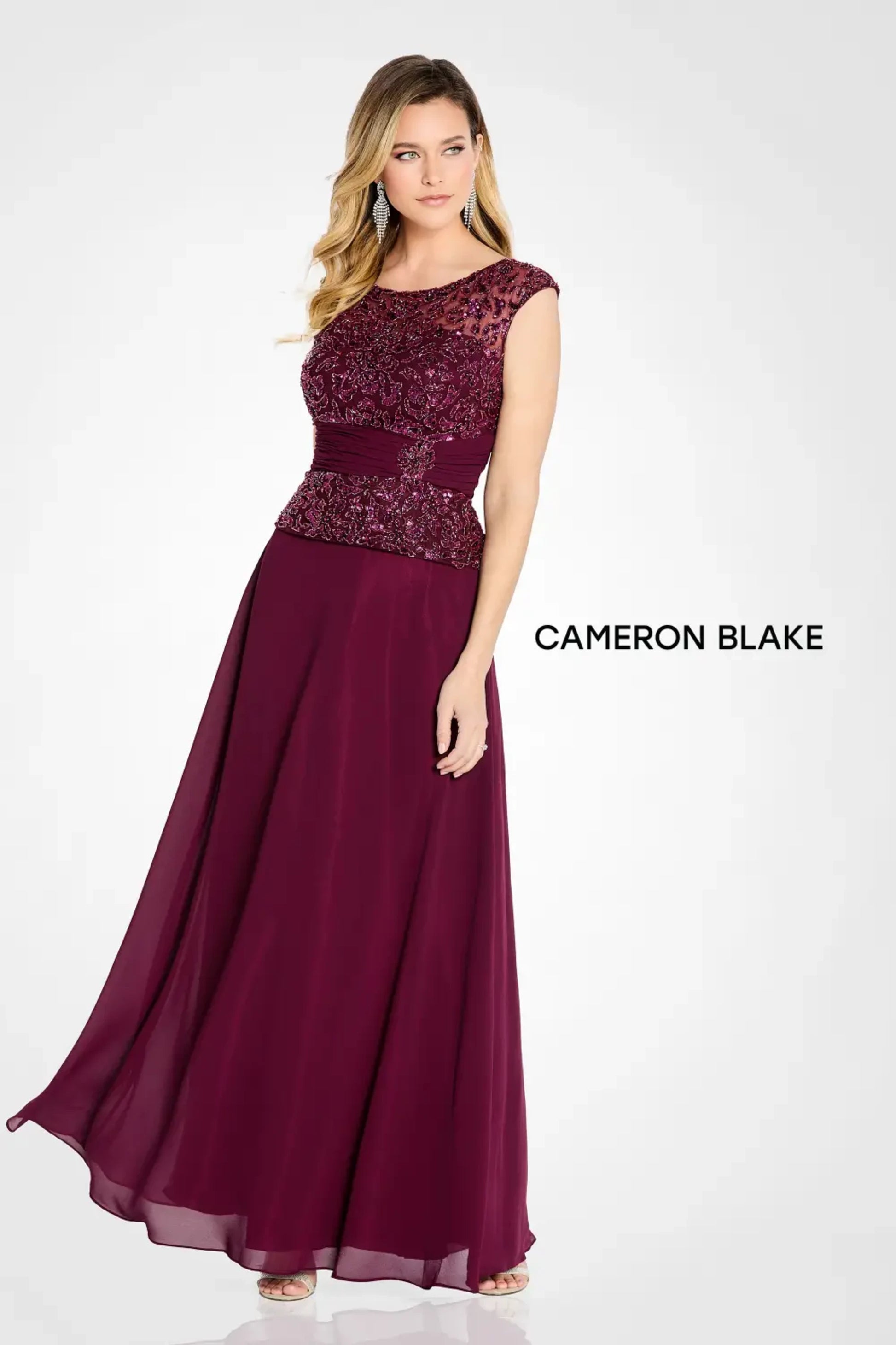 Cameron Blake 114657 Long Mother of the Bride Beaded Formal Dress