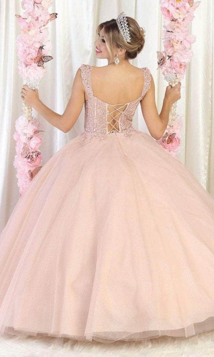Off-the-Shoulder Floor-Length Tulle Prom Ball Gown May Queen LK194