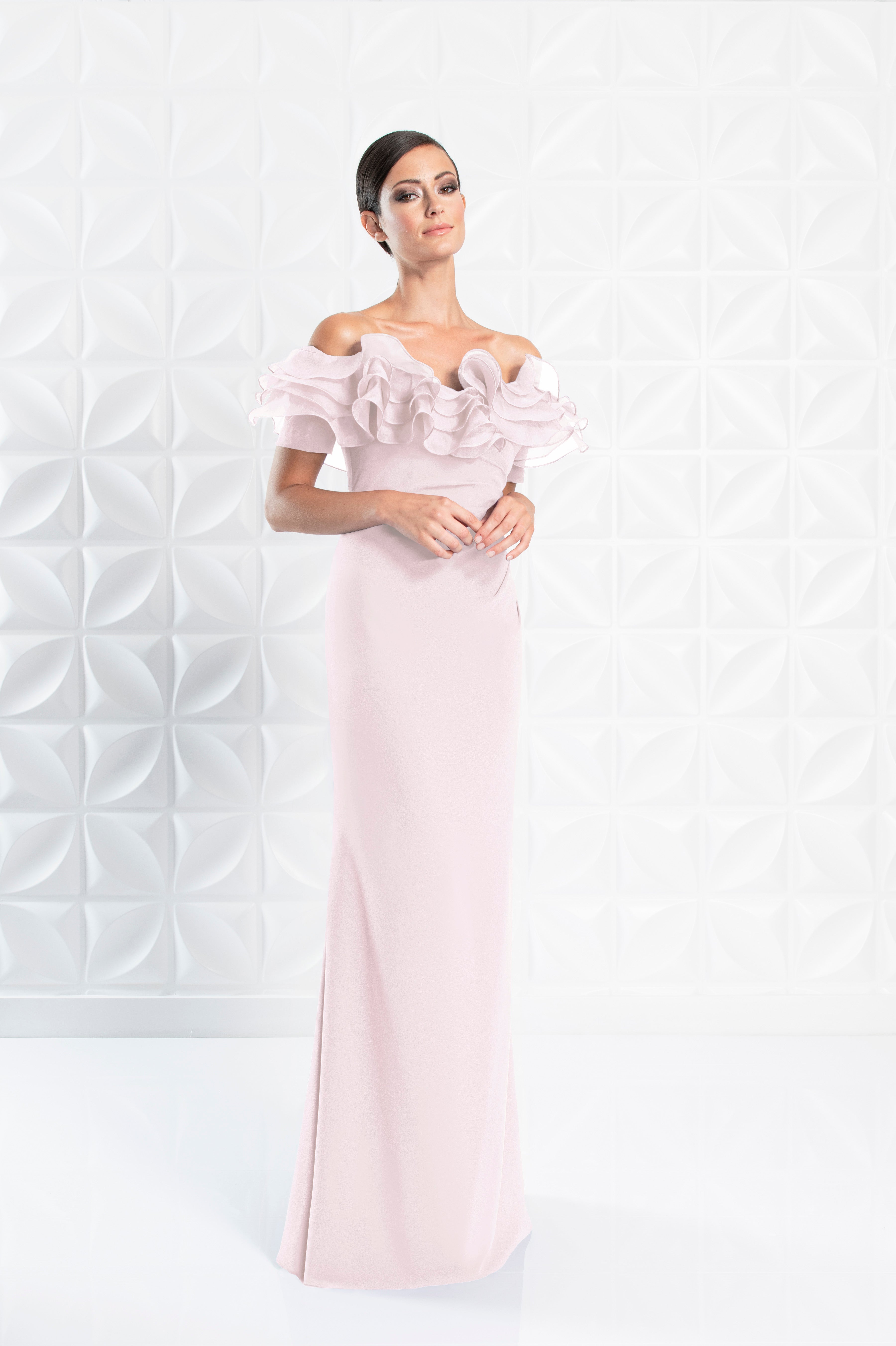 Formal Dresses Long Formal Tiered Ruffle Evening Dress Cameo Rose
