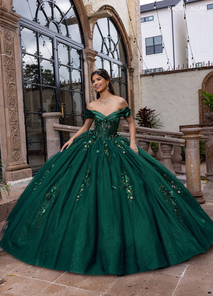 Quinceniera Dresses Long Glitter Quinceanera Dress Emerald