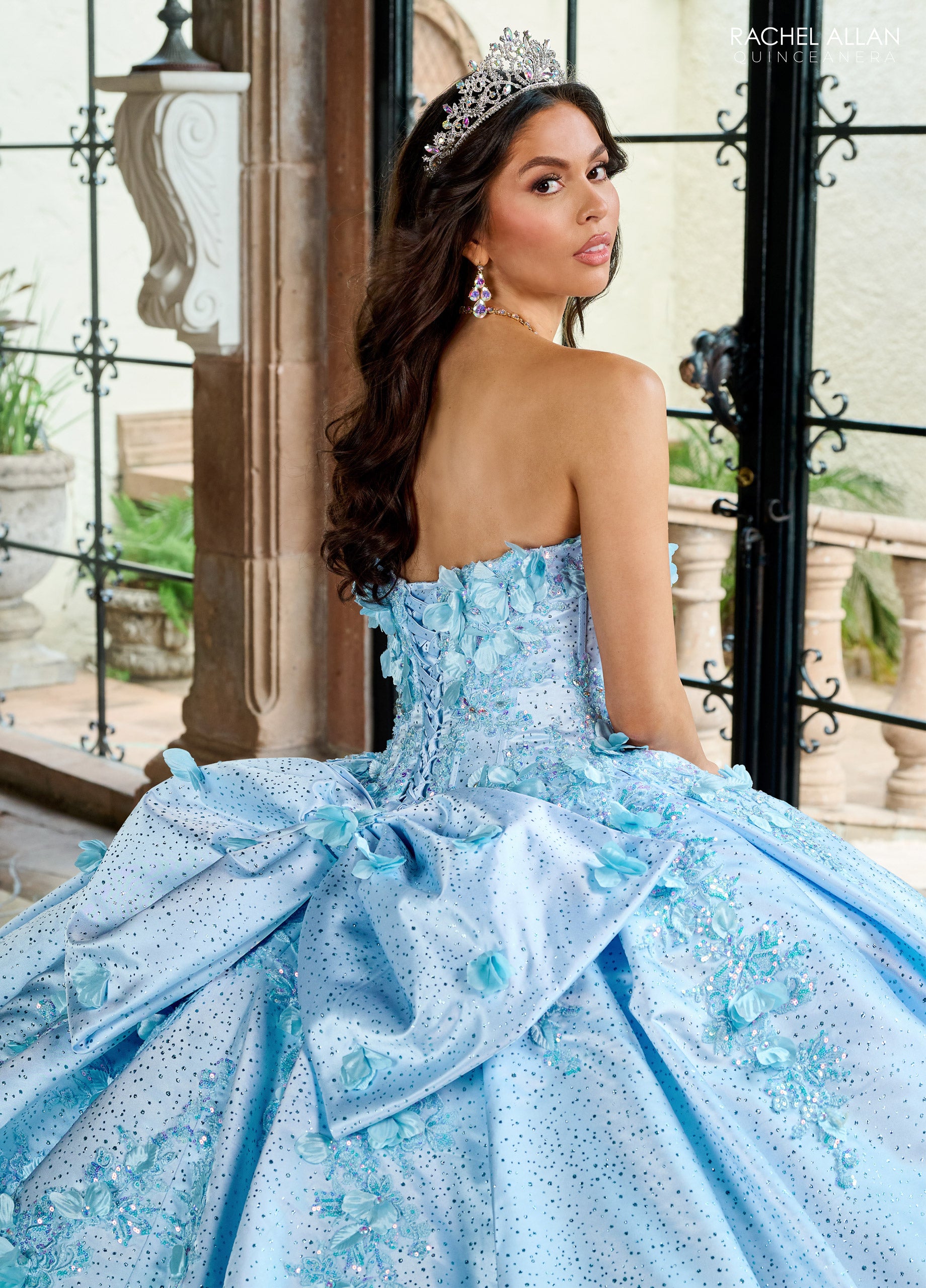 Rachel Allan RQ1157 Sweet 16 Long Floral Beaded Quinceanera Dress