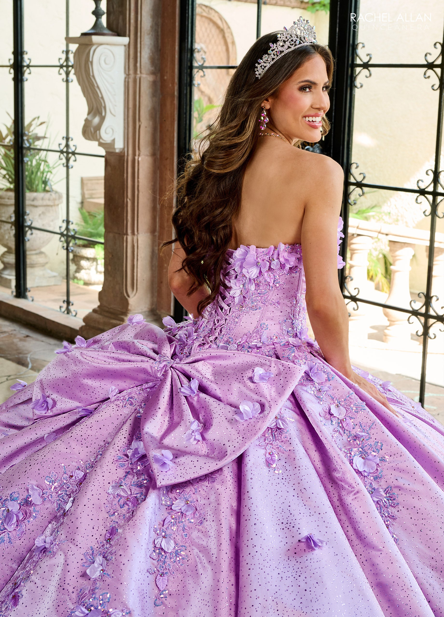 Rachel Allan RQ1157 Sweet 16 Long Floral Beaded Quinceanera Dress