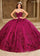 Quinceniera Dresses Long Beaded Ball Gown Corset Lace Quinceanera Dress Burgundy