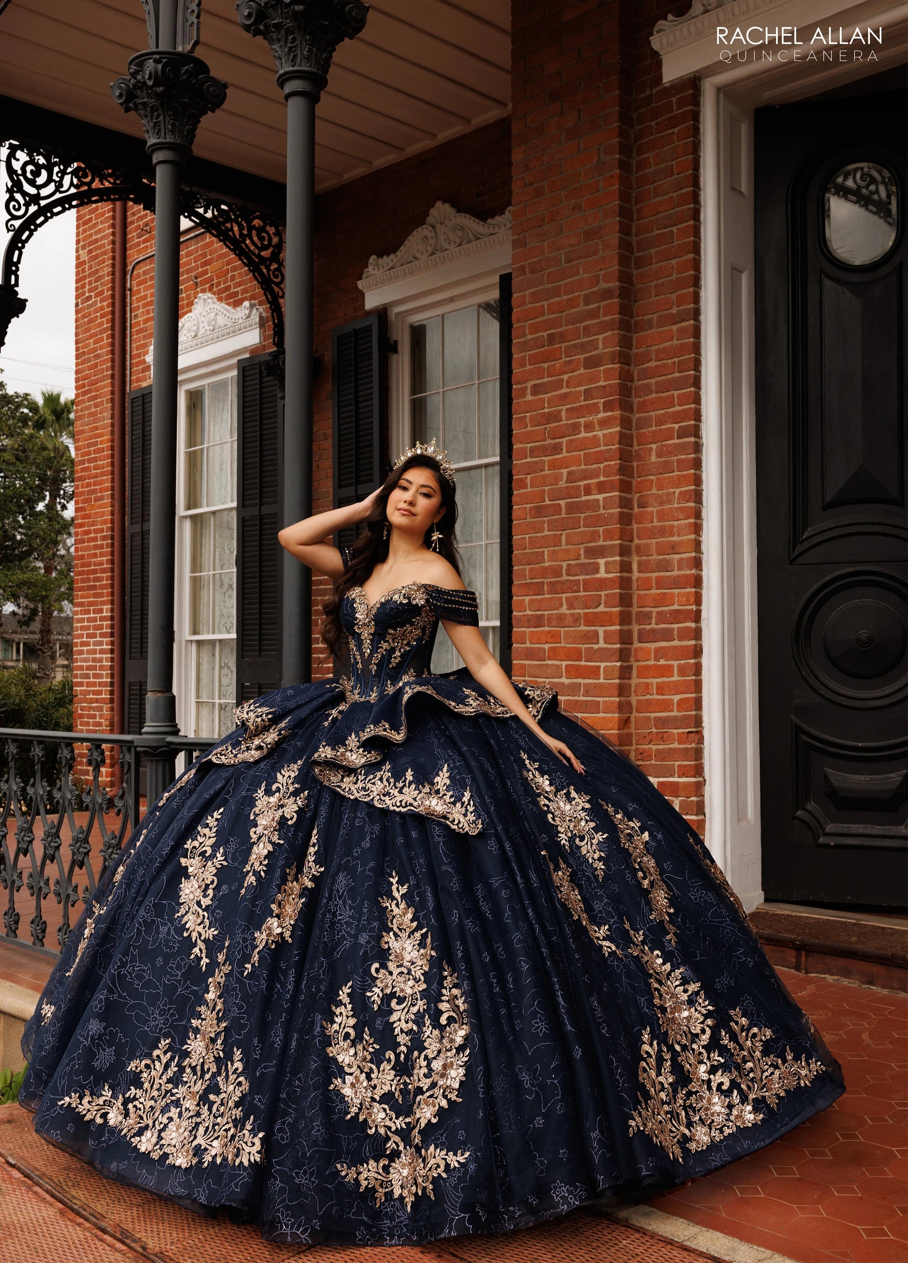 Off-the-Shoulder Floor-Length Tulle Quinceañe Ball Gown Rachel Allan RQ1191