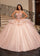 Quinceniera Dresses Ball Gown Beaded Long Sequin Quinceanera Dress Blush Multi