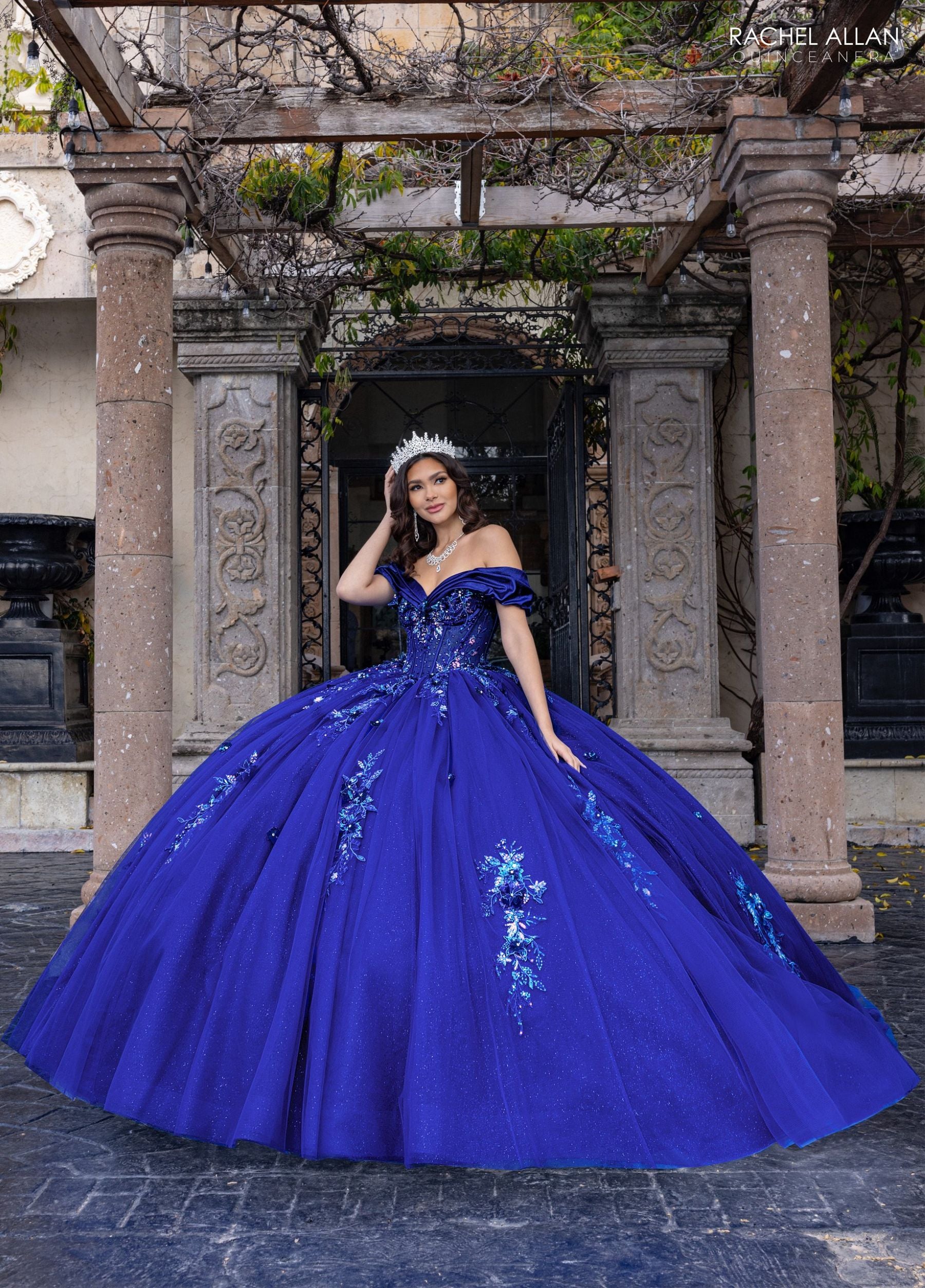 Quinceniera Dresses Long Glitter Quinceanera Dress Royal
