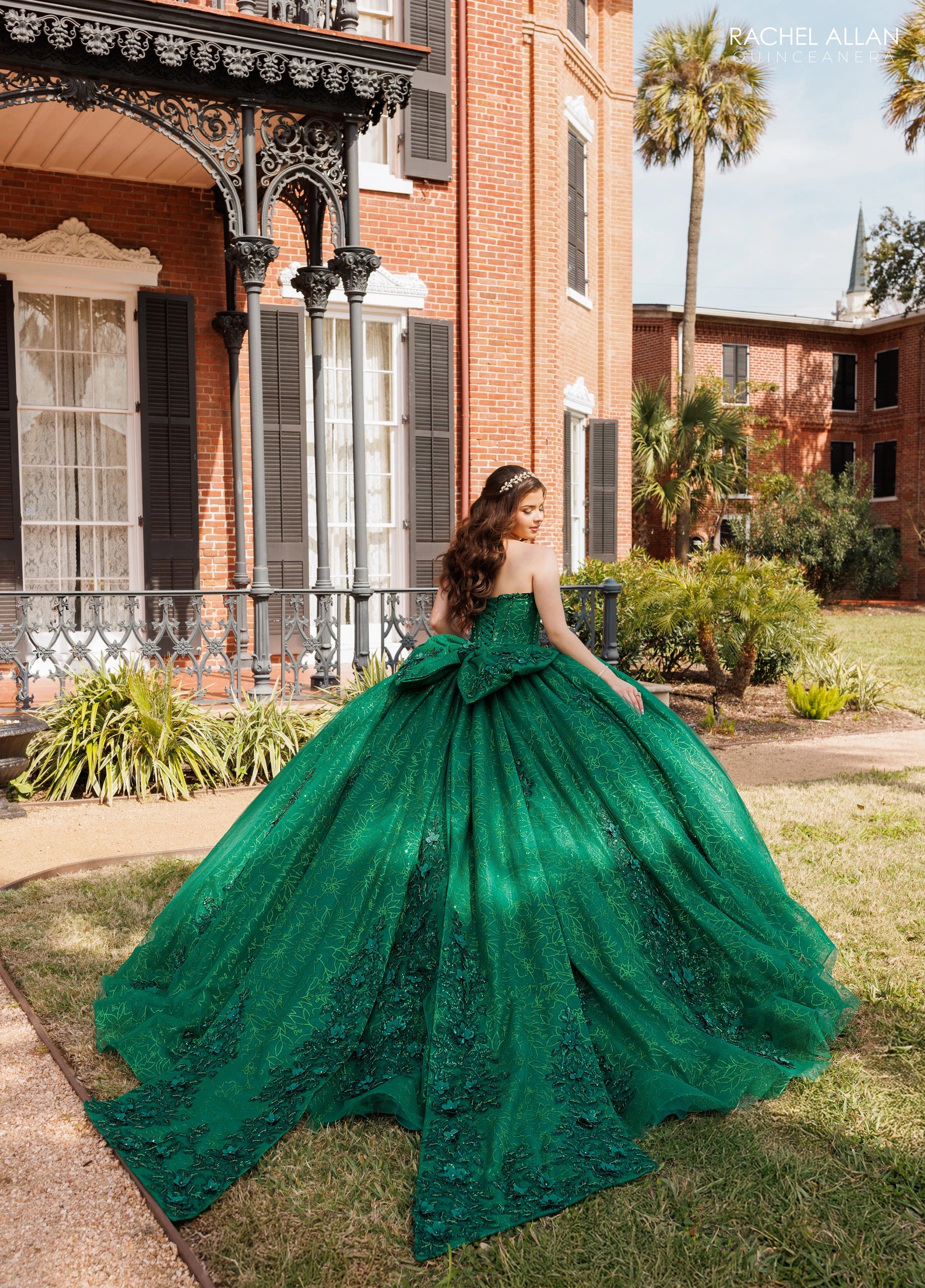 Strapless Curved Neck Floor-Length Tulle Quinceañe Ball Gown Rachel Allan RQ1195