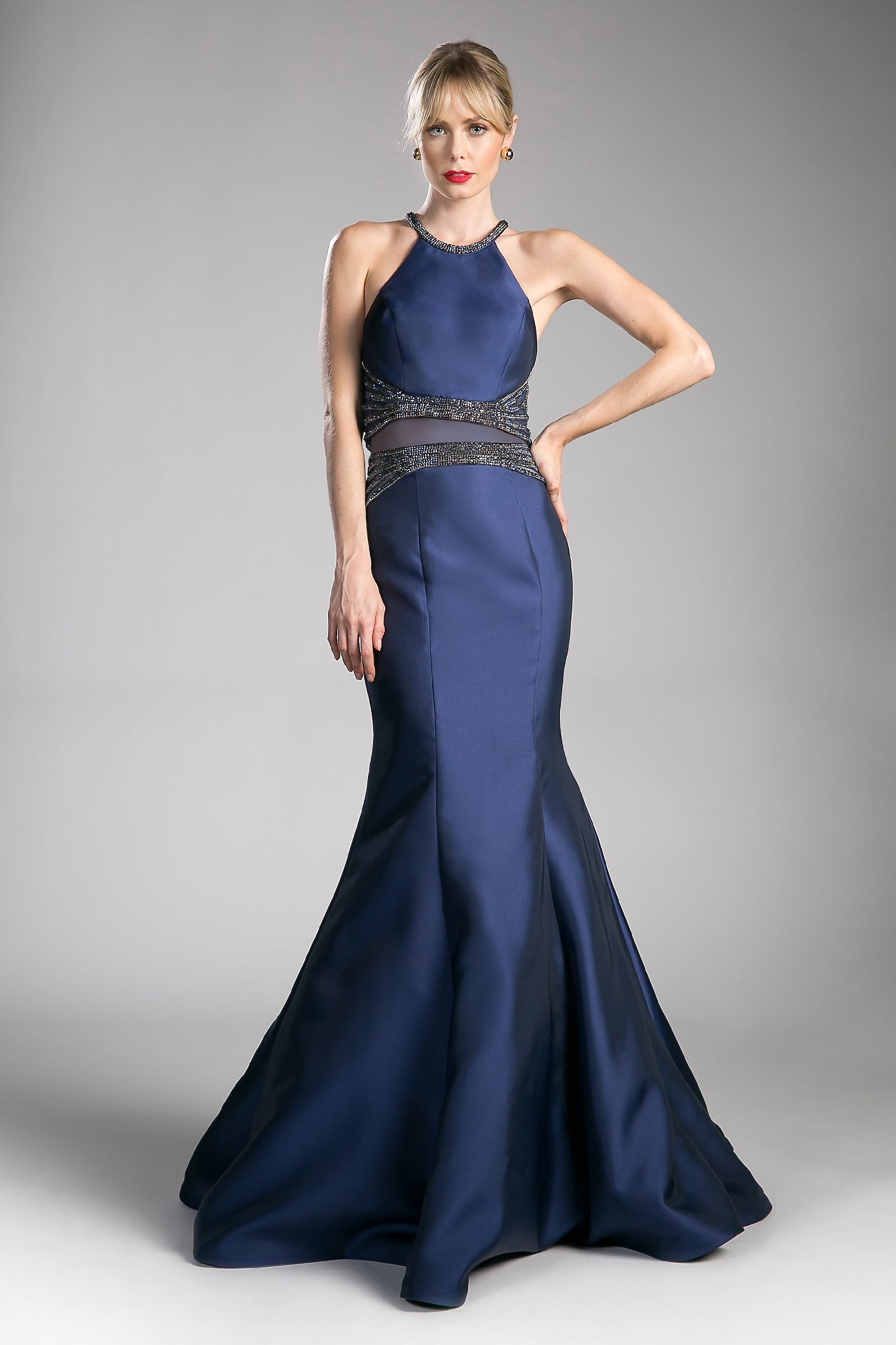 Prom Dresses Long Formal Fitted Mermaid Prom Dress Navy