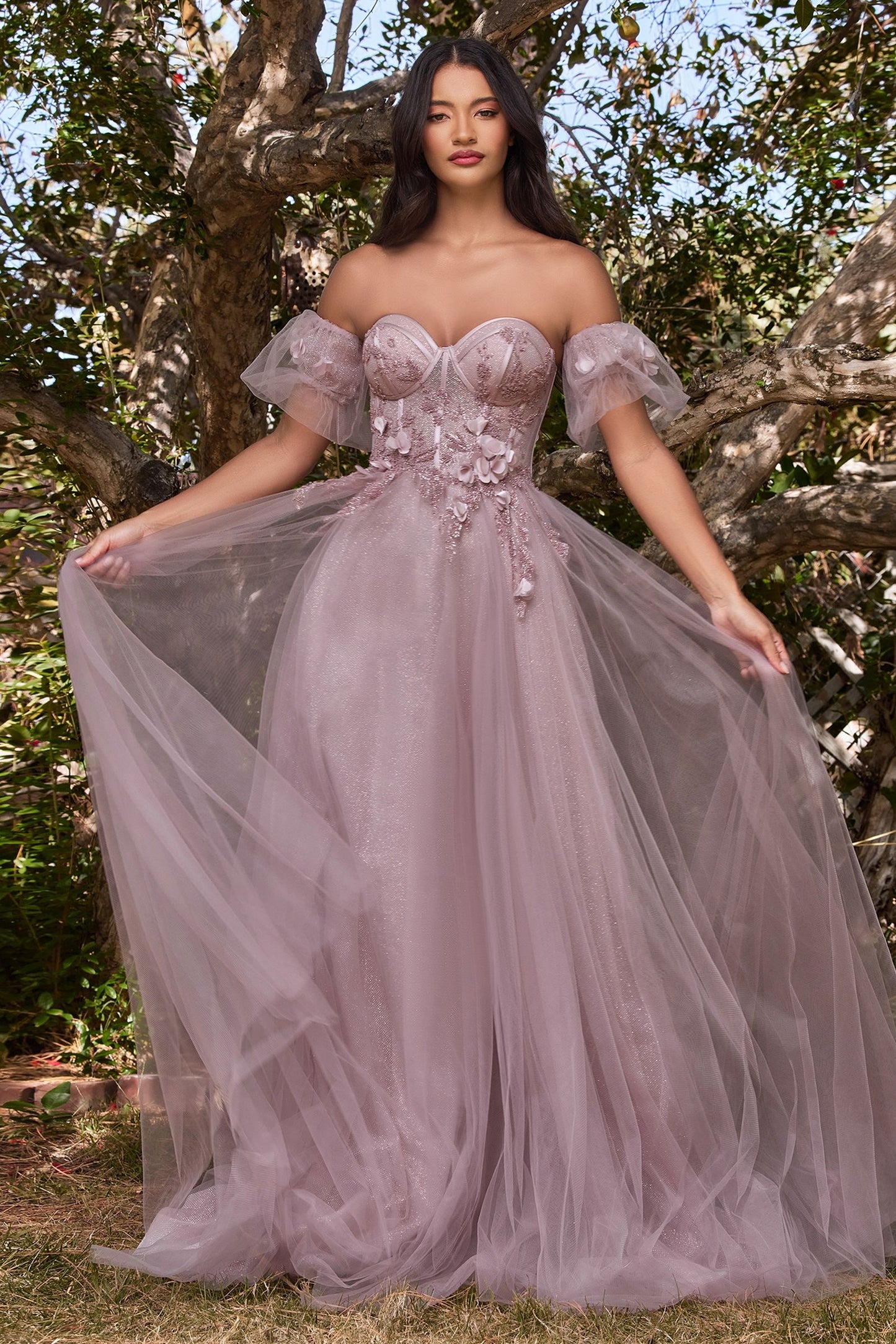 Sexy Strapless A Line Long Prom Gown - The Dress Outlet Mauve