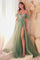 Sexy Strapless A Line Long Prom Gown - The Dress Outlet Sage