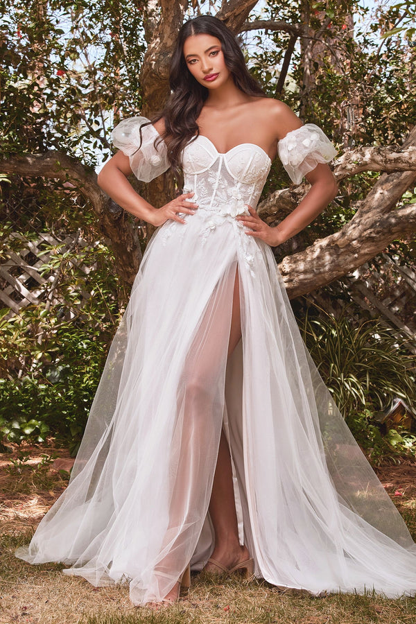 Strapless Floral Wedding Dress by LaDivine CB080W
