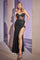 Prom Dresses Fitted Long Glitter Prom Formal Dress Black
