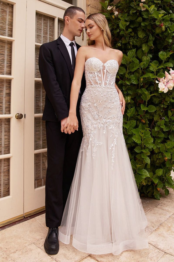 LaDivine CB126W Long Bridal Gown Mermaid Lace Wedding Dress