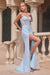 Prom Dresses Long Pearl Fitted Formal Prom Dress Blue
