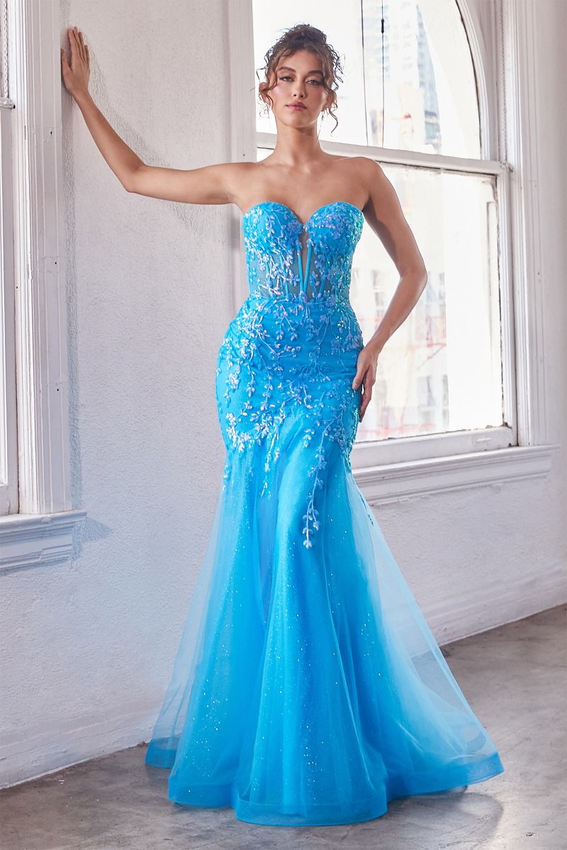 LaDivine CB139 Long Sequin Mermaid Formal Coset Prom Gown