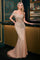 Prom Dresses Beaded Corset Long Formal Fitted Prom Dress Silver Nude