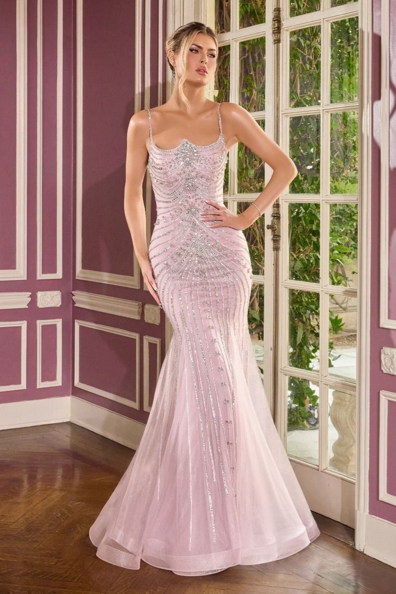 Prom Dresses Long Formal Prom Beaded Fitted Dress LaDivine CB167 Mauve