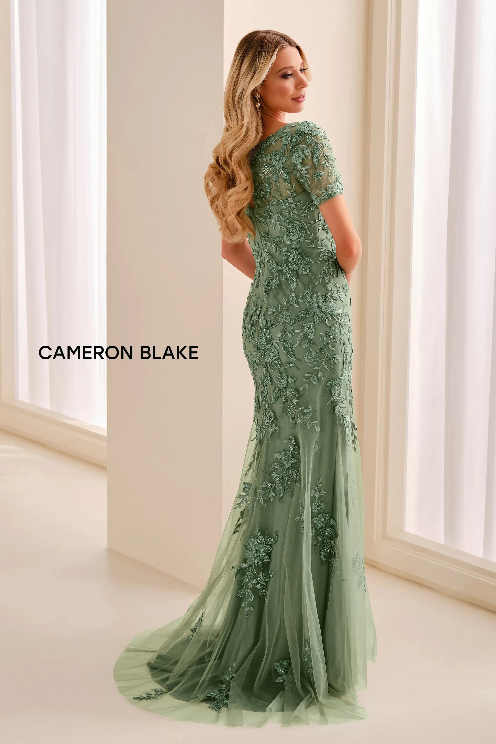Scoop Floor-Length Tulle Formal Sheath/Column Cameron Blake CB450