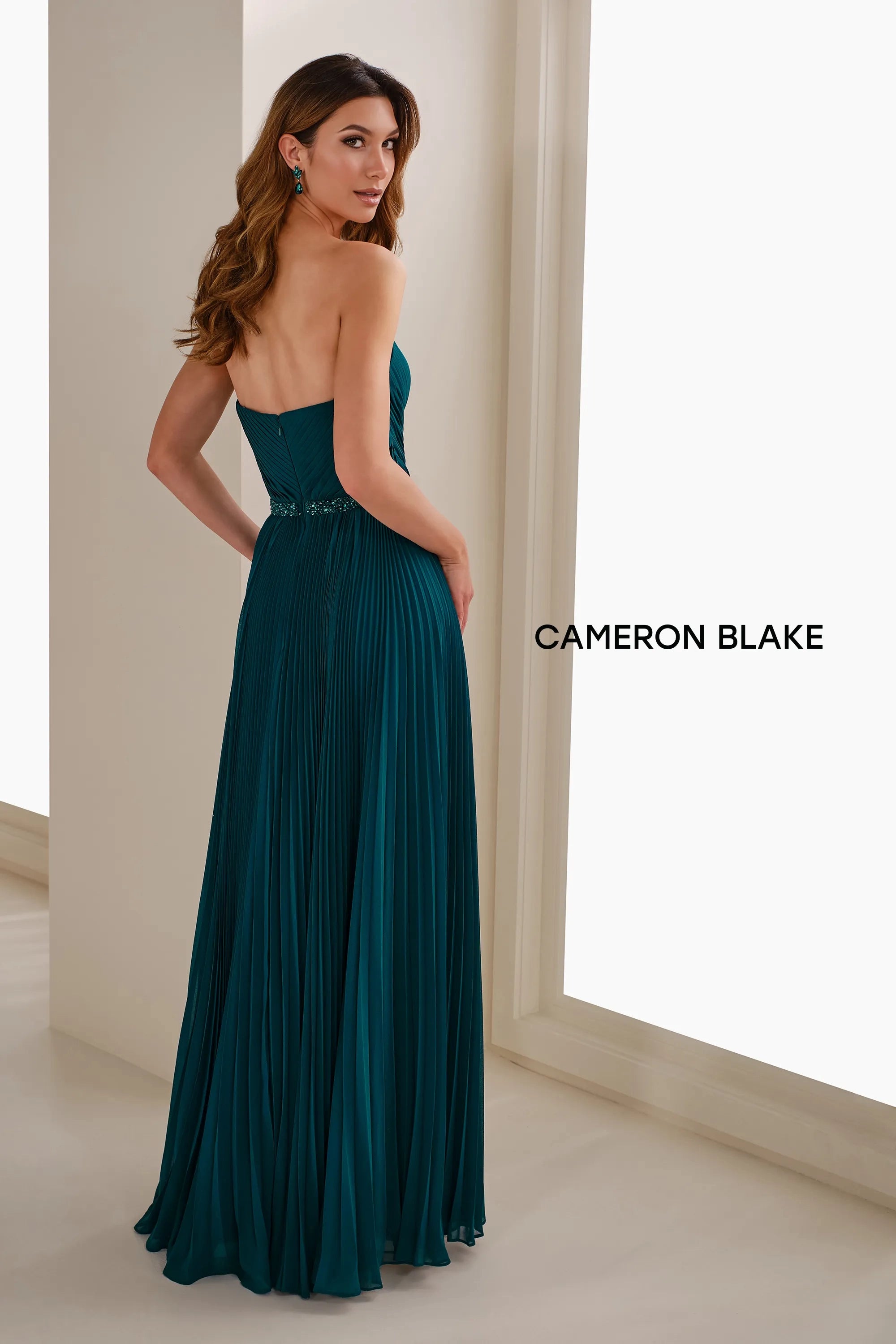 Formal Dresses Pleated Long Formal Beaded A Line Evening Gown Teal