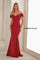 Formal Dresses Beaded Long Mermaid Formal Evening Gown Garnet