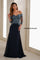 Formal Dresses Long Formal Lace Applique Evening Dress Navy/Turquoise