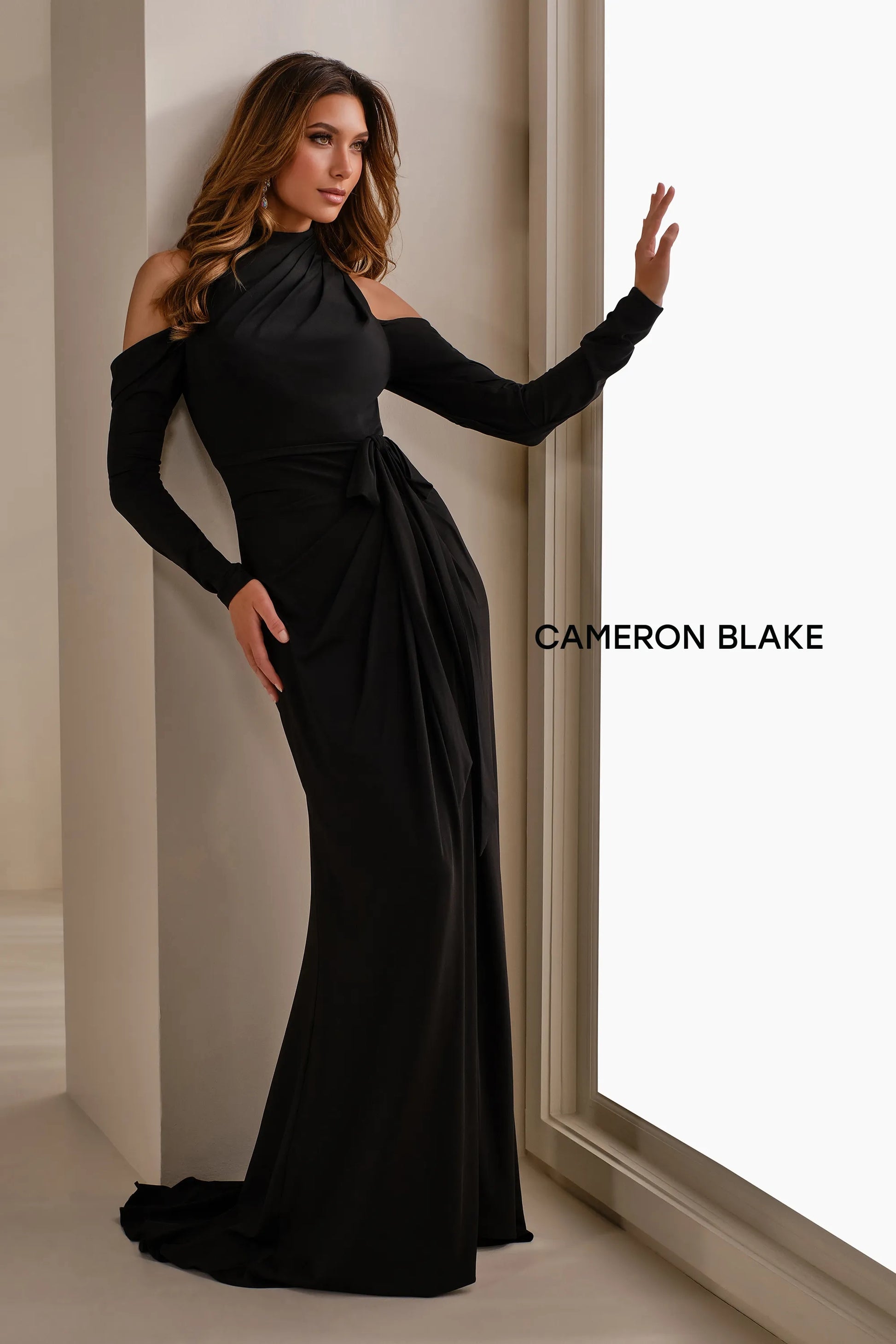 Cameron Blake CB912 Long Formal Slit Evening Dress