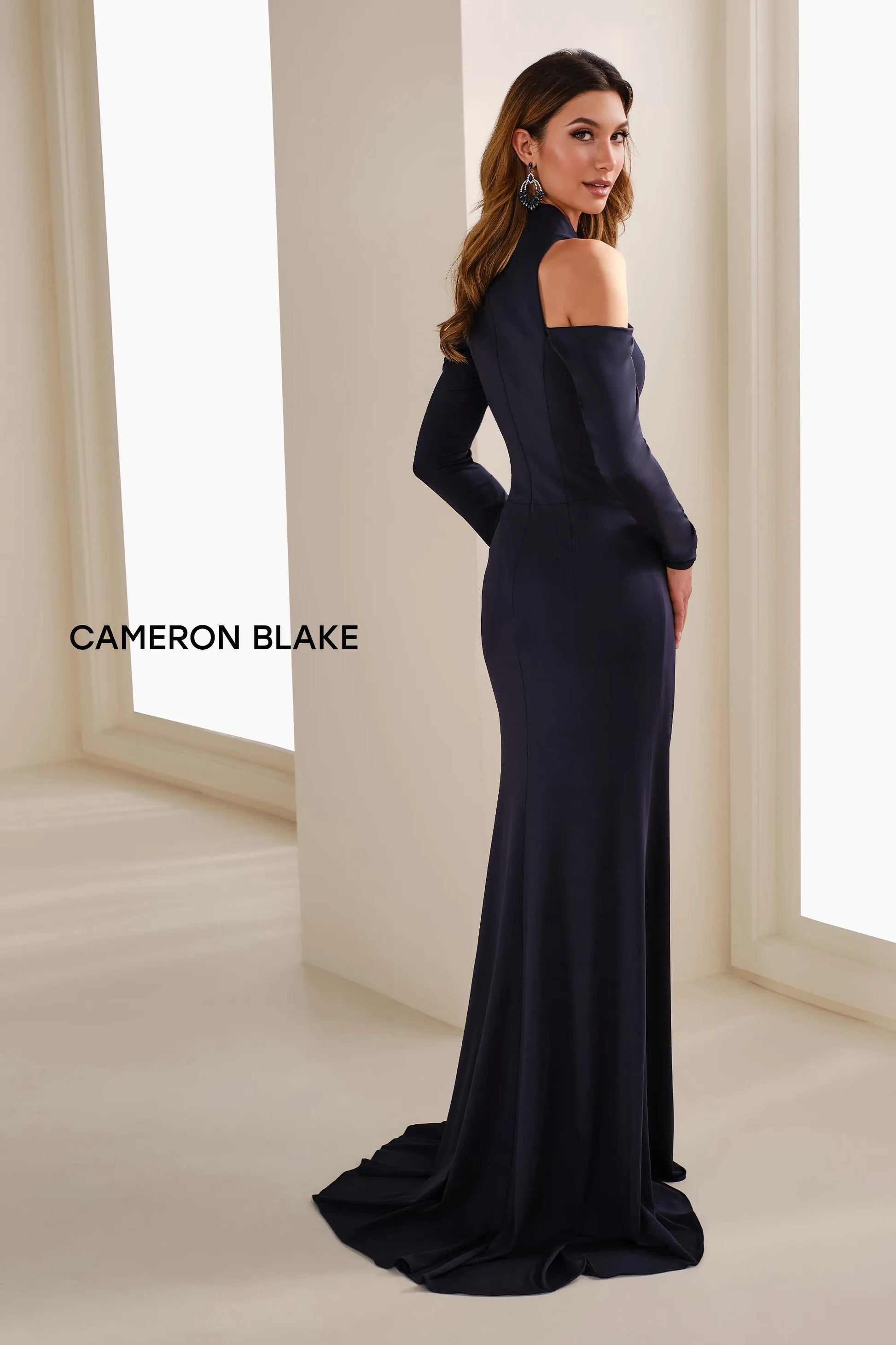 Cameron Blake CB912 Long Formal Slit Evening Dress