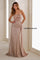 Formal Dresses Sequin Long Formal Fitted Evening Gown Rose Gold