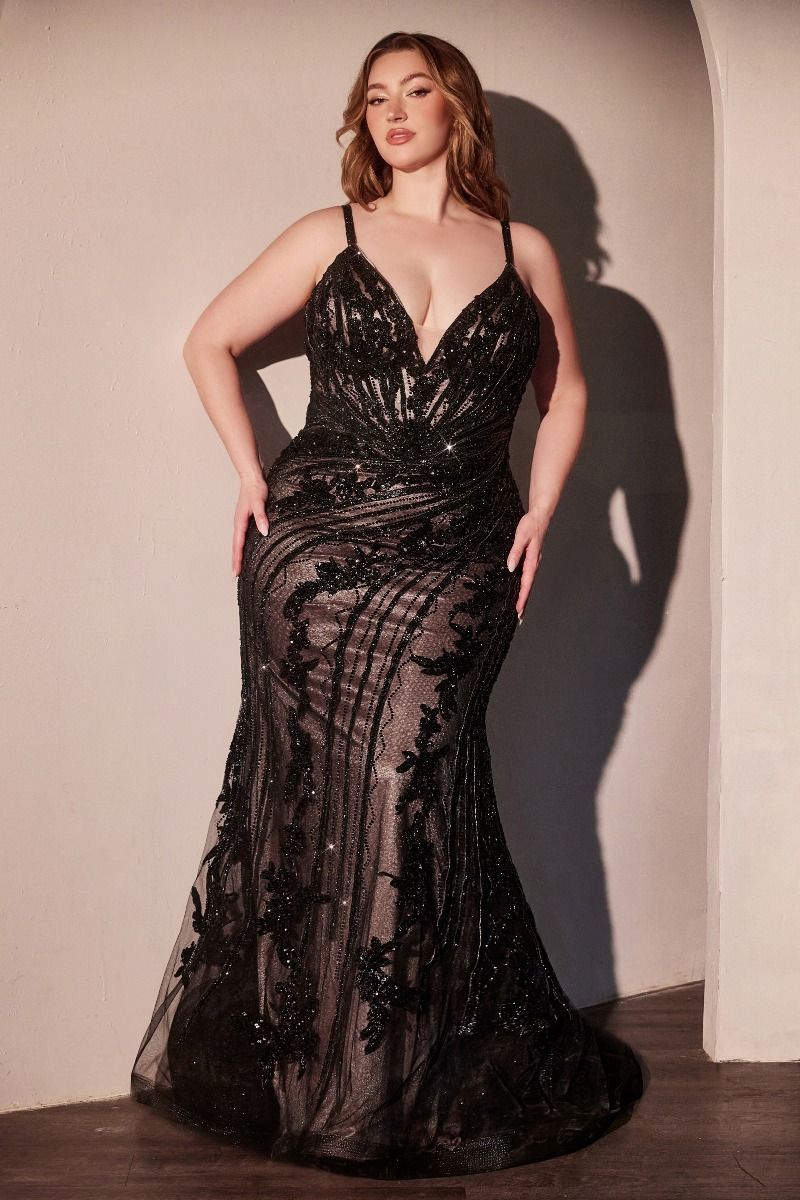 LaDivine CC0389C Prom Long Fitted Plus Size Formal Dress