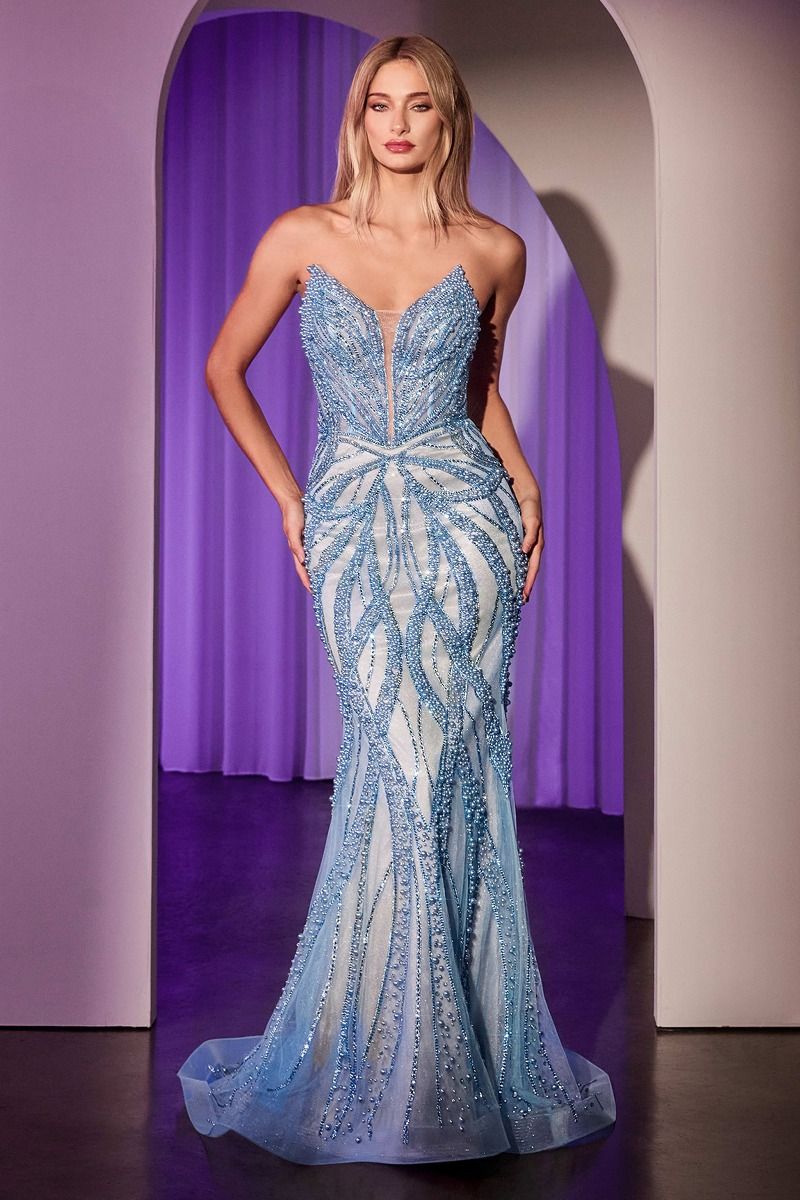 Prom Dresses Fitted Formal Long Prom Dress Blue