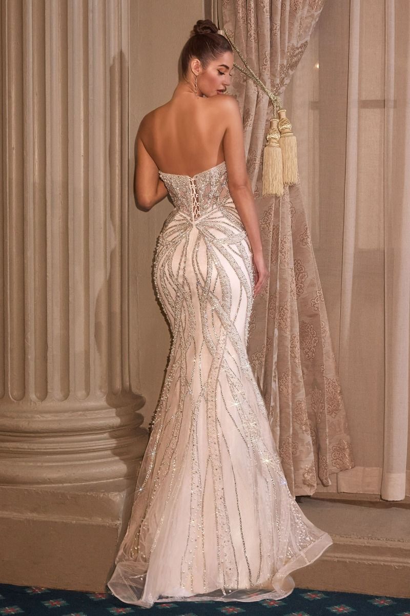 LaDivine CC0688W Fitted Long Wedding Dress - Off White / 12 LaDivine CC0688W Fitted Long Wedding Dress - Off White / 12
