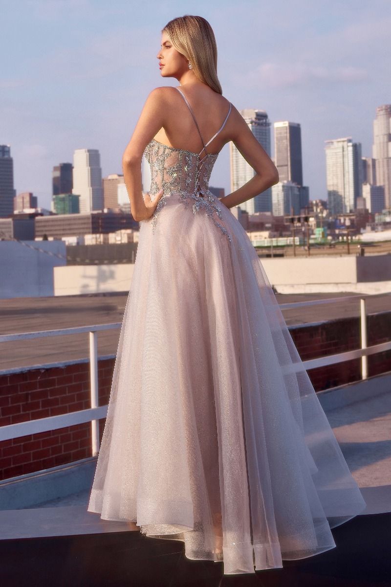 LaDivine CC0881 Long Formal Glitter A Line Prom Dress