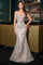 Prom Dresses Long Mermaid Formal Beaded prom Dress Silver Nude