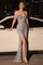 Prom Dresses Formal Long Beaded Fringe Prom Dress Silver Nude