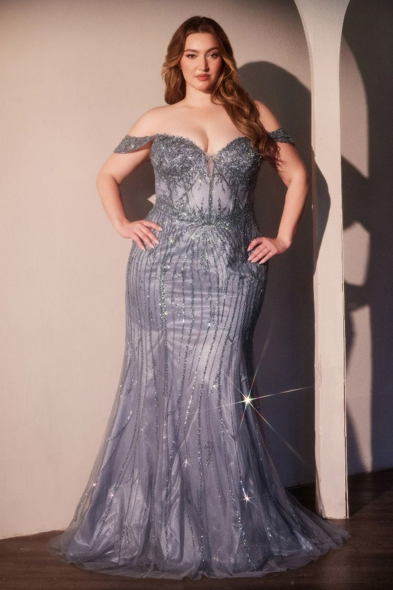 LaDivine CC341C Fitted Long Formal Beaded Sequin Plus Size Dress The Dress Outlet LaDivine CC341C Fitted Long Formal Beaded Sequin Plus Size Dress The Dress Outlet