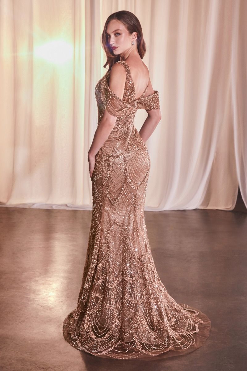 LaDivine CC4020 Beaded Long Formal Evening Gown