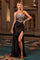 Prom Dress Fitted Slit Long Formal Prom Dress Black