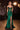 Prom Dress Fitted Slit Long Formal Prom Dress Emerald