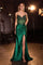 Prom Dress Fitted Slit Long Formal Prom Dress Emerald