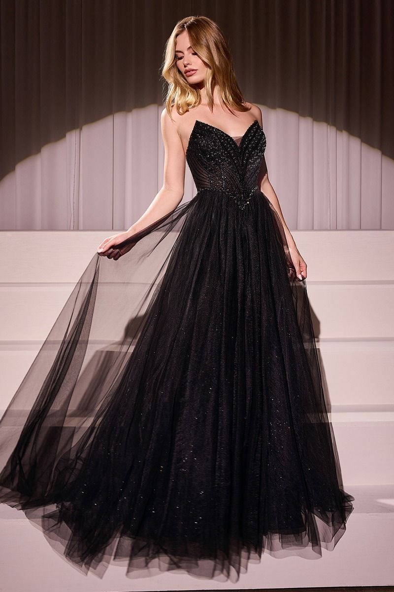 LaDivine CC415 Long A Line Formal Prom Beaded Dress - Blush / 8 LaDivine CC415 Long A Line Formal Prom Beaded Dress - Blush / 8