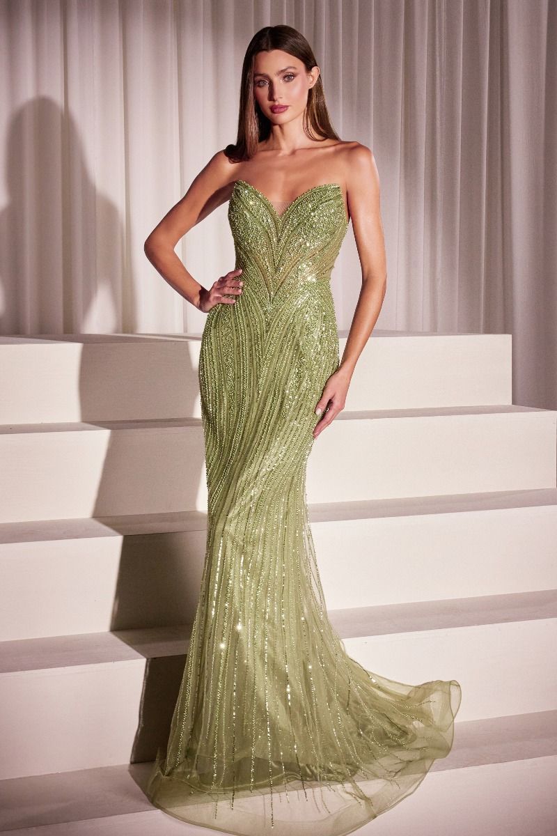 Formal Sequin Fitted Long Prom Dress LaDivine CC416 Formal Sequin Fitted Long Prom Dress LaDivine CC416