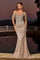 Prom Dresses Prom Beaded Long Formal Fitted Evening Gown Silver Nude